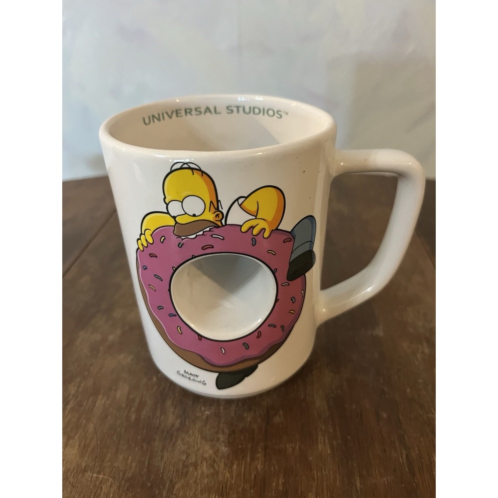 The Simpsons Homer Simpson Donut Hole Mmm Carbs Mug Cup- Universal Studios- 2012
